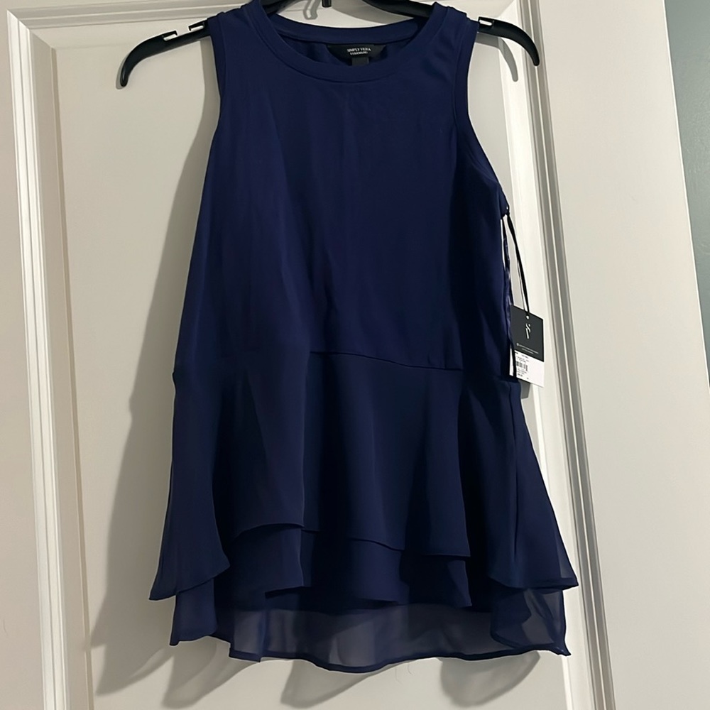 NWT Simply Vera Fashion Tank Navy Size Small